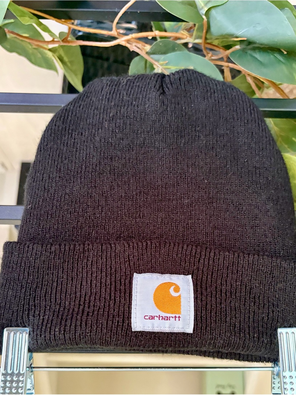 Carhartt Black Knit Cuffed Beanie One Size Winter Hat Unisex Acrylic